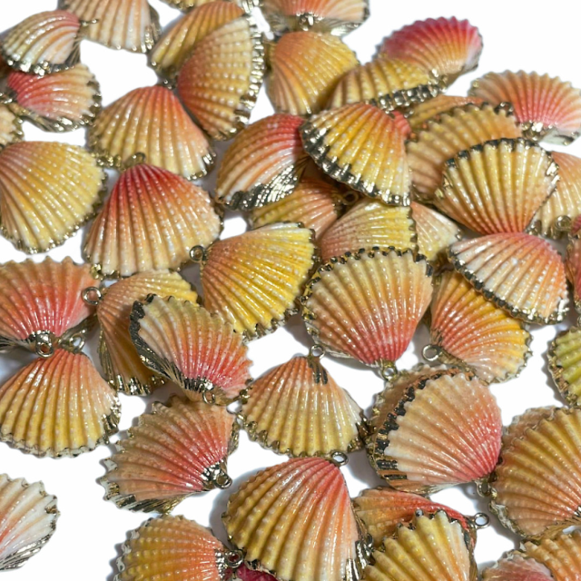 CARACOLAS ELECTRO DORADO (2X3CM APROX) - NARANJA / AMARILLO (MAR)