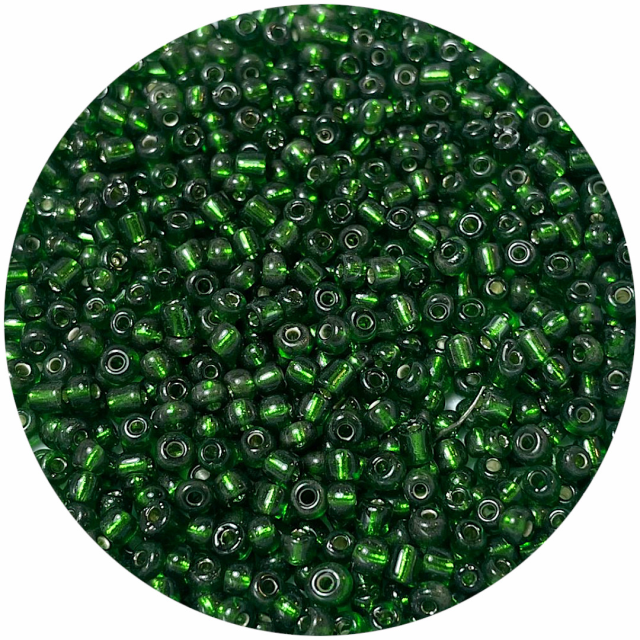 MOSTACILLAS 3X2MM PLATEADAS - VERDE