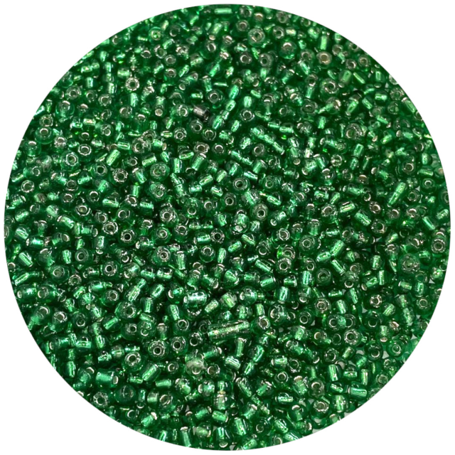 MOSTACILLAS 3X2MM PLATEADAS - VERDE