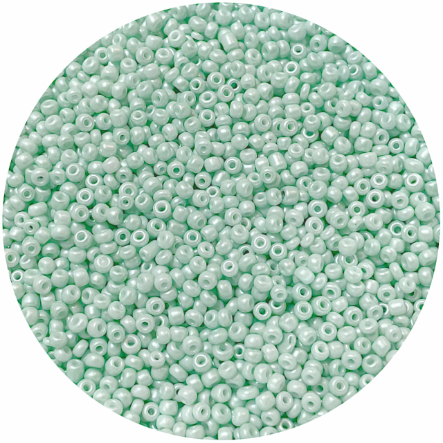 MOSTACILLAS 3X2MM PERLADAS  - VERDE MENTA