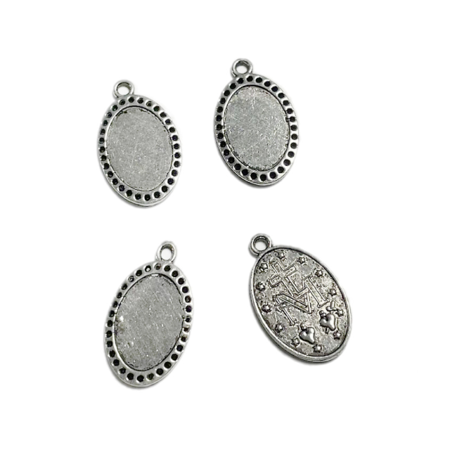 BASE MEDALLA OVAL 23X16MM  - PARA RESINA