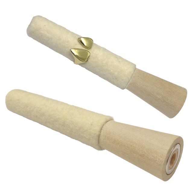 CONO DE MADERA CON FIELTRO 11CM - PARA PULIR JOYAS
