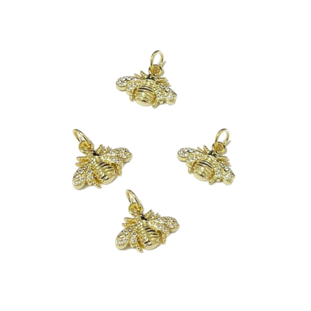 DIJE ABEJA BAÑO DE ORO 13X9MM