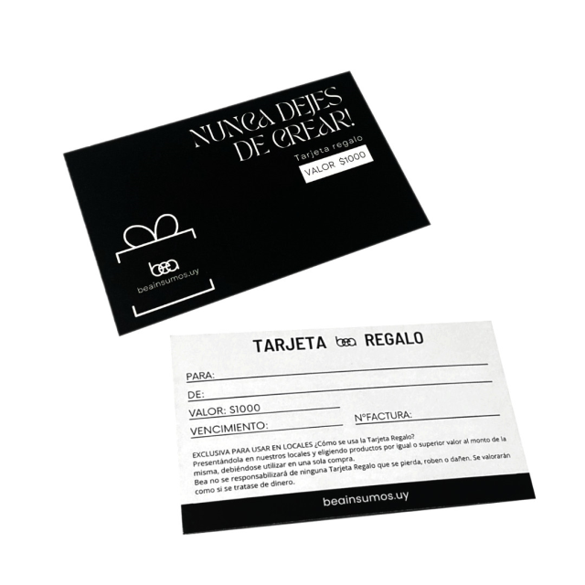 TARJETA REGALO - EXCLUSIVA PARA UTILIZAR EN LOCAL CASA CENTRAL