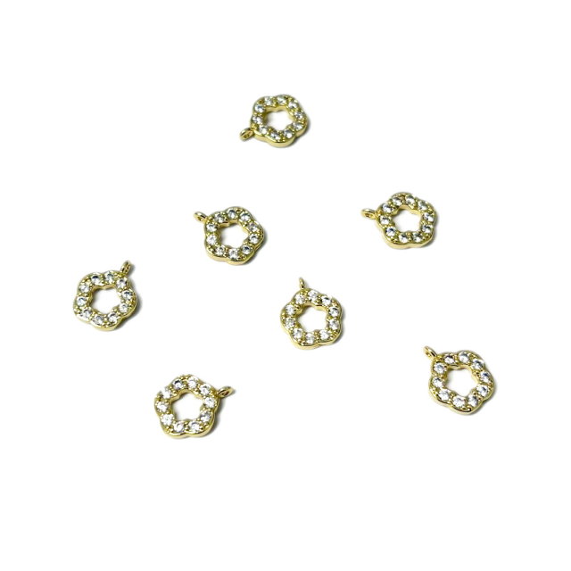 DIJE FLOR 9MM - BAÑO DE ORO