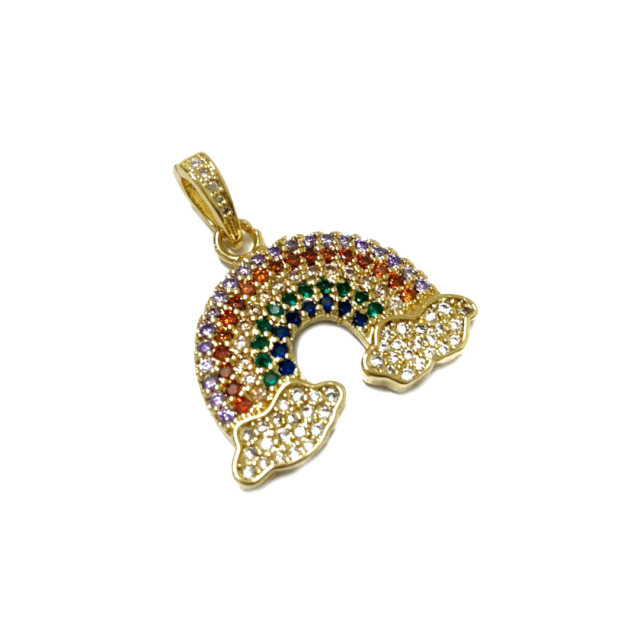 DIJE ARCOIRIS 27X19MM - BAÑO DE ORO