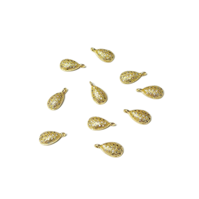 DIJE LAGRIMA 10X8MM - BAÑO DE ORO