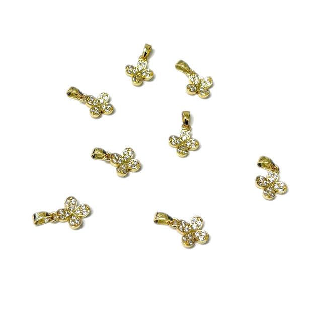 DIJE FLOR 10MM - BAÑO DE ORO