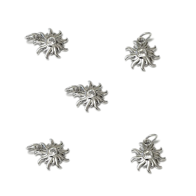 DIJE SOL 12MM -  BAÑO DE RODIO