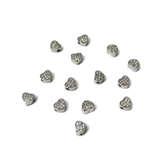 DIJE CORAZON 6MM - BAÑO DE RODIO (SEPARADOR)