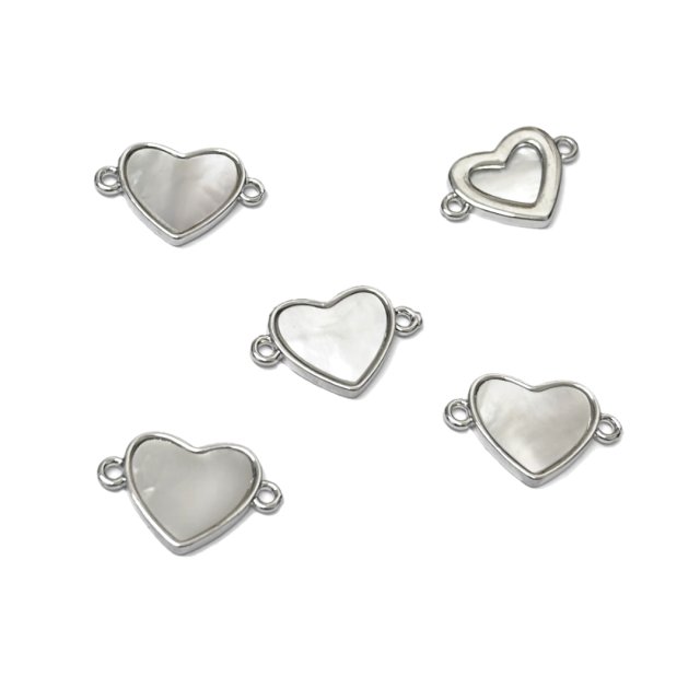 DIJE CORAZON 12X13MM NACAR - BAÑO DE RODIO (SEPARADOR)